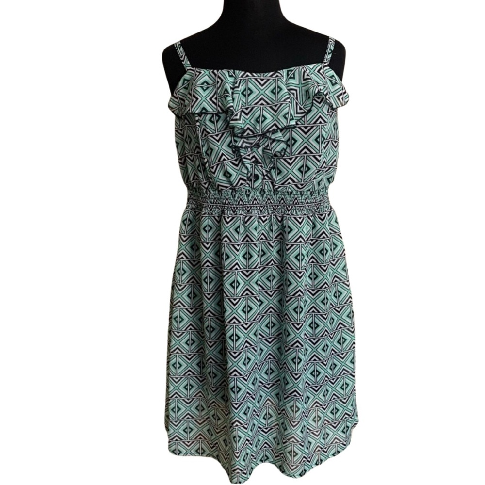 CHRISTINE V Sundress Size XL Cami Dress Green Black